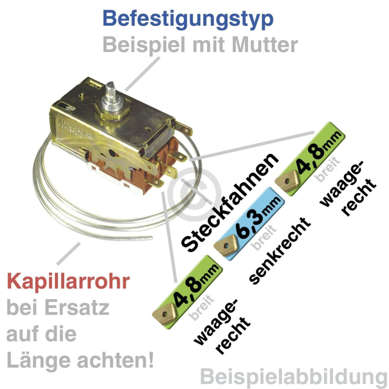 Thermostat K50-H1122 compatible avec le tube capillaire RANCO 800 mm pour le refroidissement à sec.