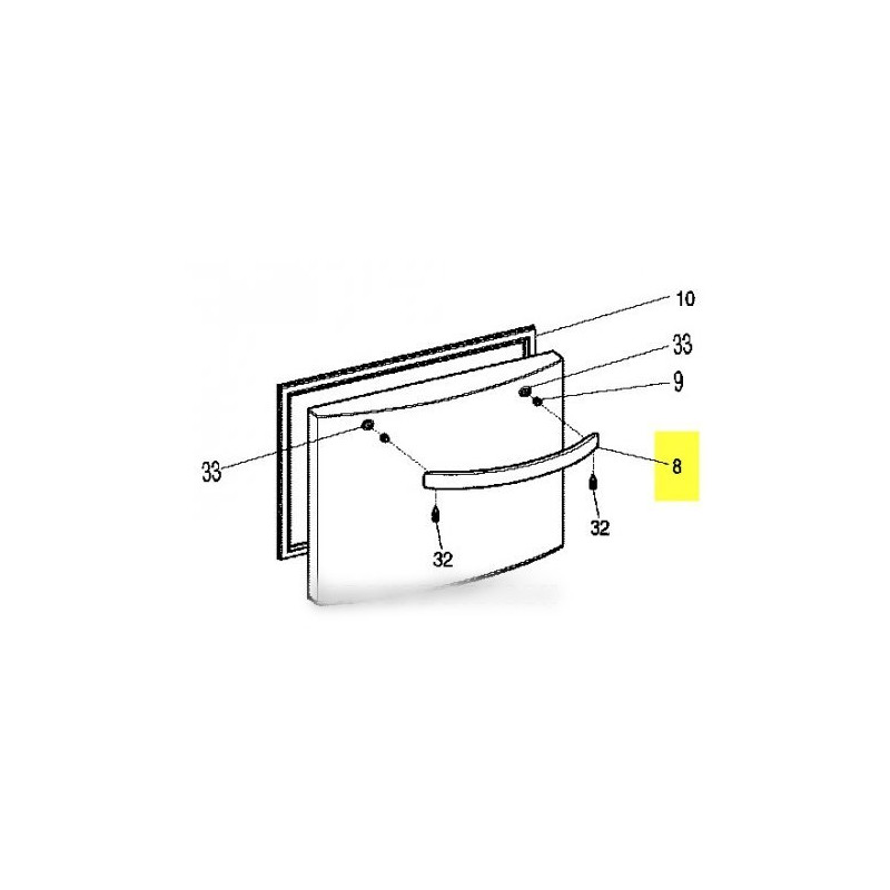 poignee aluminium freezer 460x40