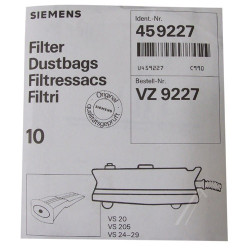 sachet de sacs x10 siemens pour aspirateur BOSCH B/S/H