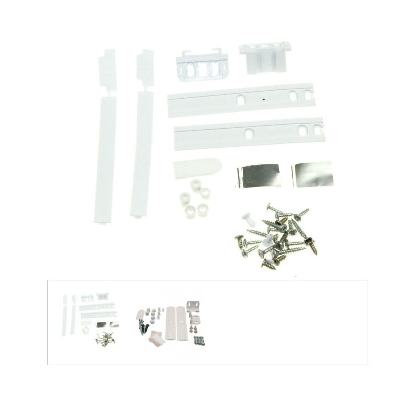 KIT DE FIXATION PORTE FRIGO INTÉGRABLE + SYSTÈME GLISSIÈRE POUR REFRIGERATEUR WHIRLPOOL