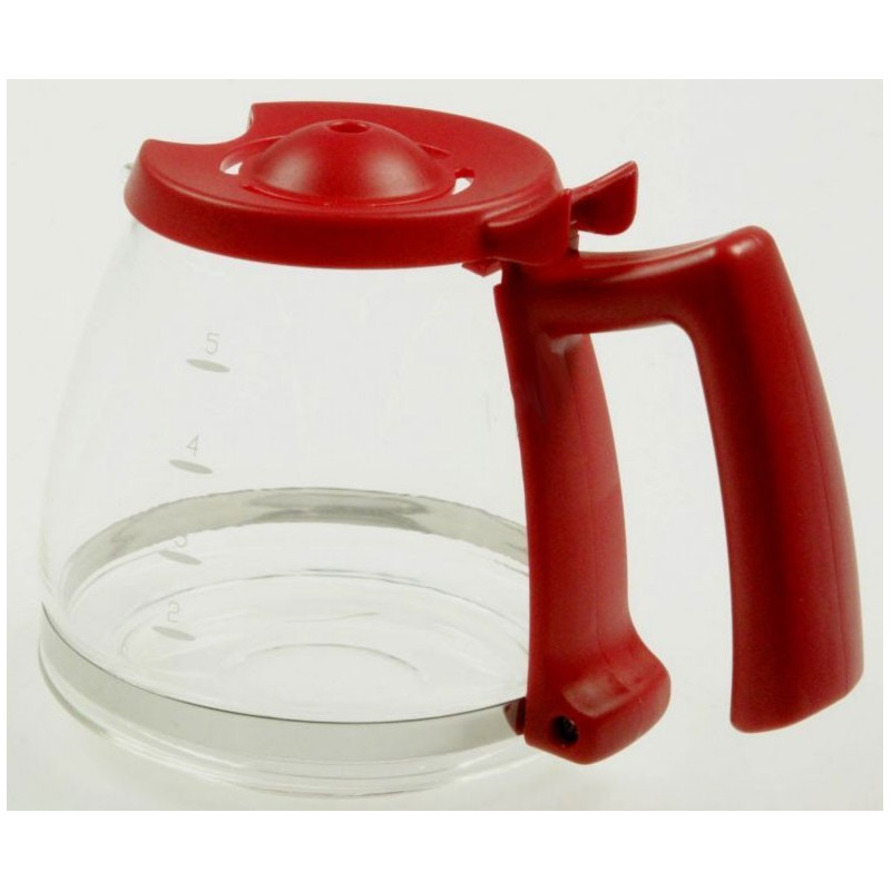 VERSEUSE EN VERRE AVEC COUVERCLE ROUGE 0.75 L GK 5463 POUR CAFETIERE SEVERIN