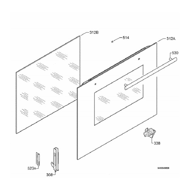 ENSEMBLE VITRE EXT DE FOUR ELECTROLUX OU FAURE