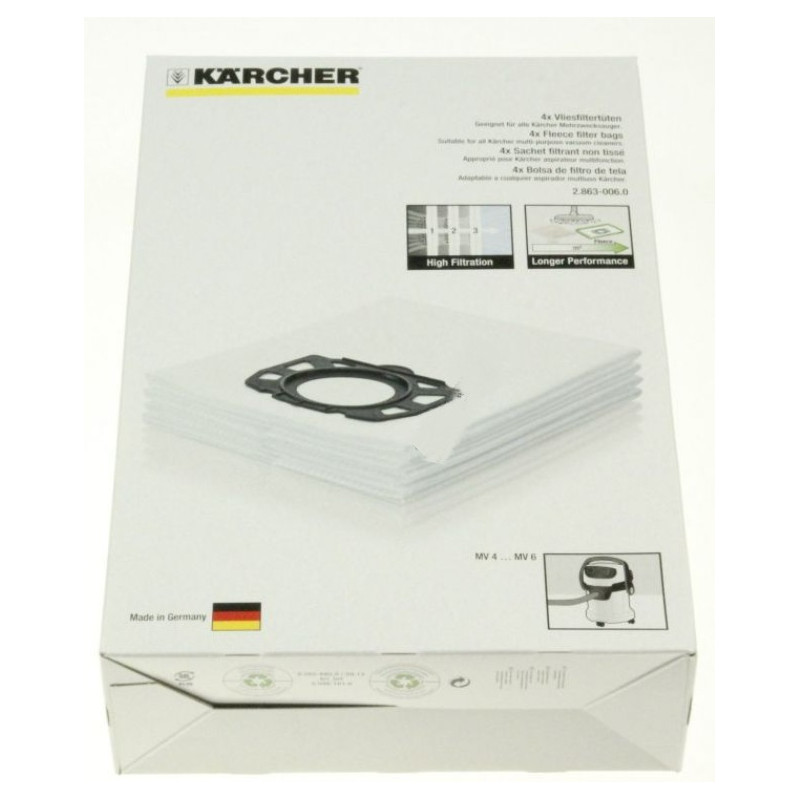 SACHET FILTRE OUATE POUR ASPIRATEUR KARCHER