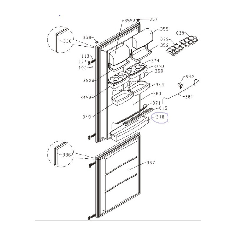 BALCONNET BOUTEILLE POUR REFRIGERATEUR SMEG