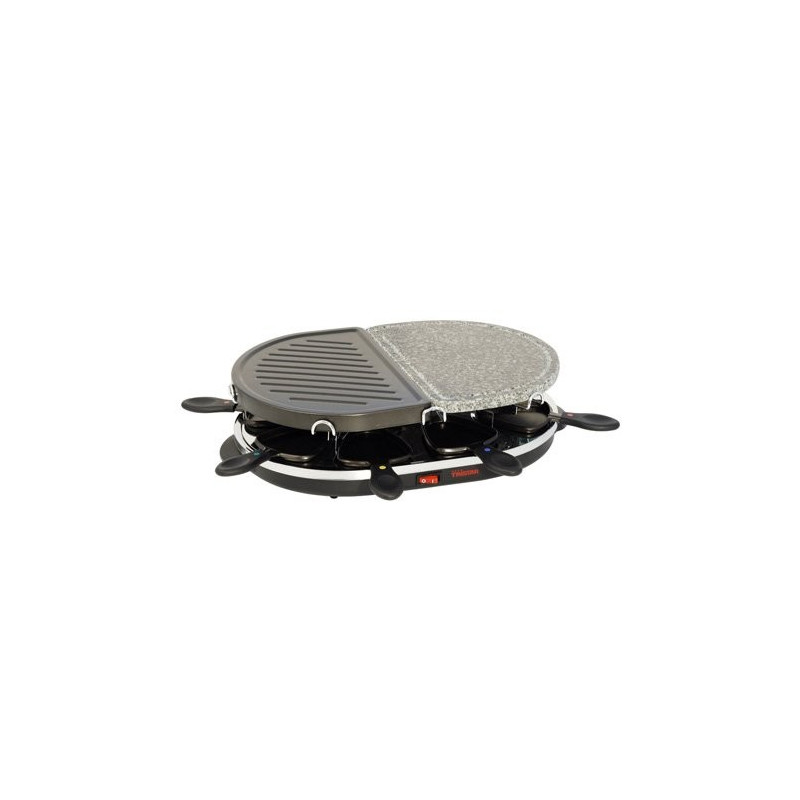 RACLETTE, GRILL & PIERRE À CUIRE - 8 PERSONNES, 20 Litres, 1200 W - 8 POÊLES - TRISTAR