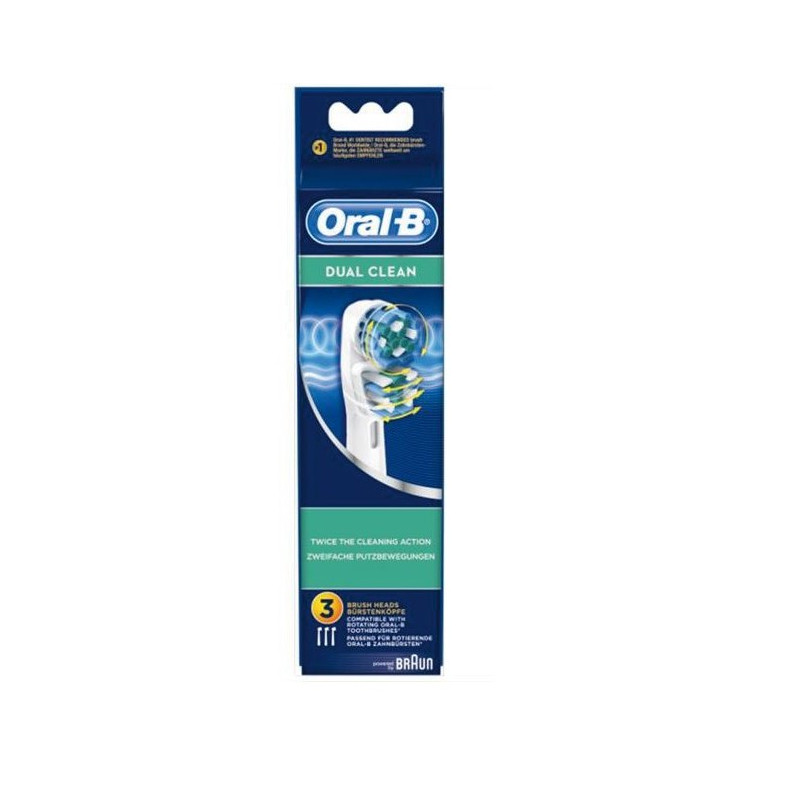 BROSSETTES EB714-3 EB417 ORAL B DUAL CLEAN (X3) POUR BROSSE A DENT BRAUN