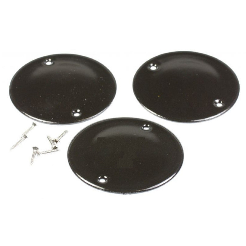 LOT DE 3 CHAPEAUX DE BRULEUR EMAILLES + VIS POUR TABLE DE CUISSON DOMETIC