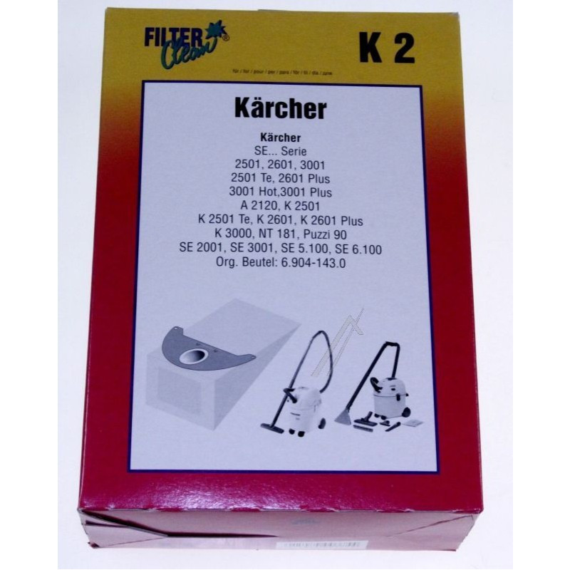 SACHET DE 4 SACS POUR ASPIRATEUR KARCHER