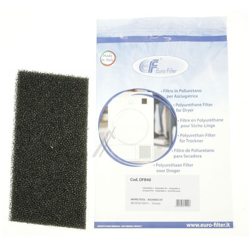 mousse filtre HXadaptable bauknecht pour sèche linge Whirlpool