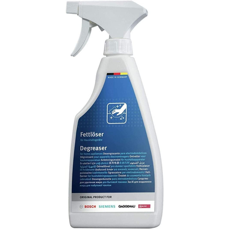 Nettoyant / Dégraissant (500ml) pour surfaces inox Bosch