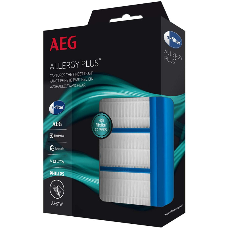 Filtre ASF1W Allergie Plus lavable pour aspirateurs Philips - AEG