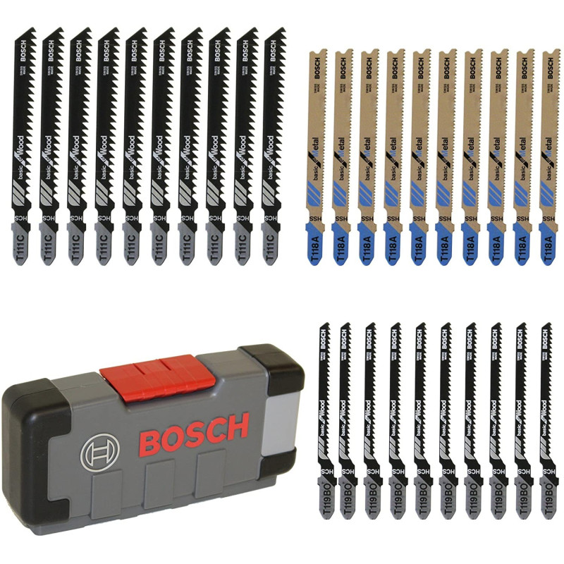 Lot de lames 30 lames (Bois & Métal) pour scie sauteuse BOSCH