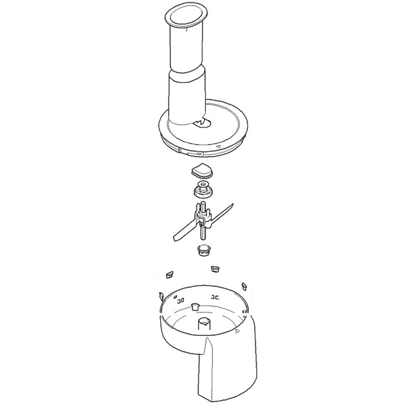 Boitier Couvercle du râpeur avec pilon pour robot Bosch