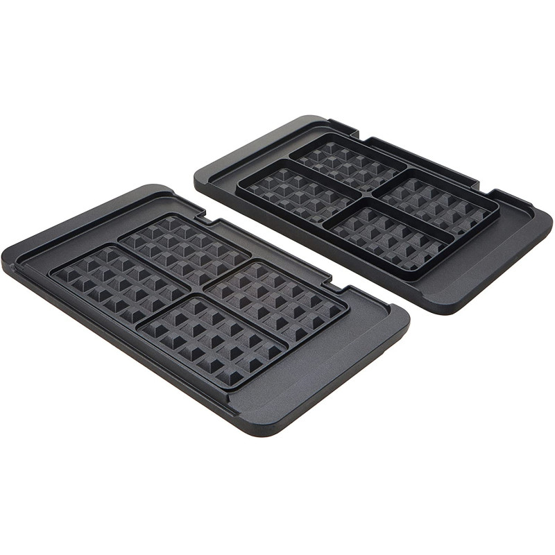 Lot de 2 plaques à gaufres (370 x 230 x 40 mm) avec gobelet doseur pour Multigrill De'Longhi