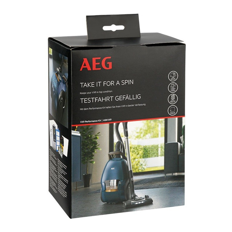 Kit performance & entretien VX9 (4 sacs, 1 filtre moteur, 1 filtre hygiénique lavable) pour aspirateur AEG 9001684803