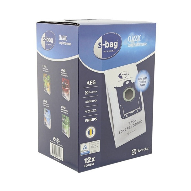 Boite de 12 sacs S-Bag E201SM pour aspirateur Electrolux, Philips, AEG, Tornado 9001684811